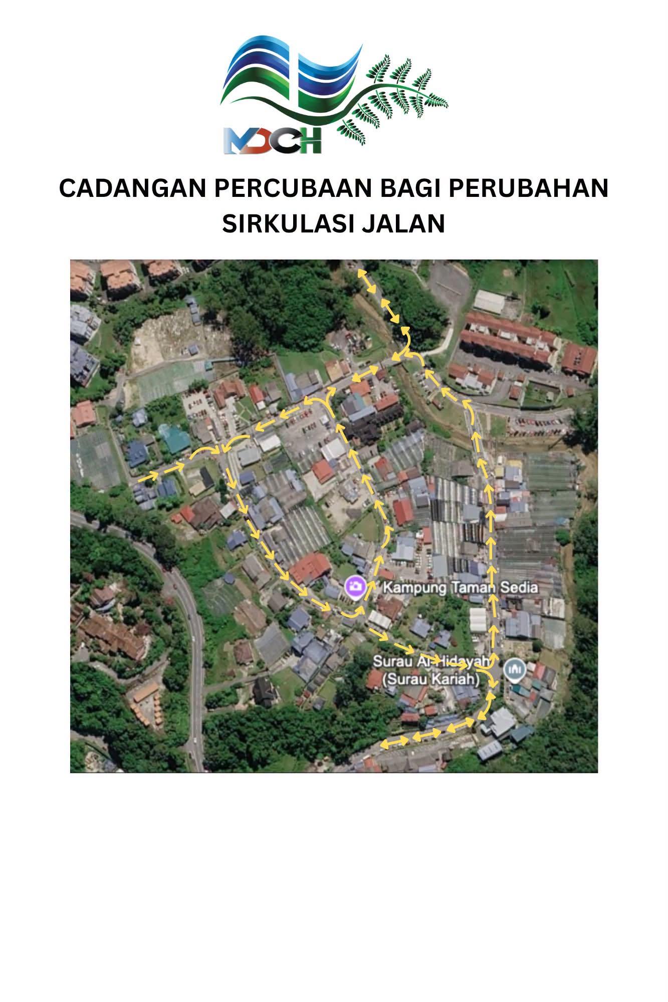 CADANGAN PERCUBAAN BAGI PERUBAHAN SIRKULASI JALAN DI KG TAMAN SEDIA 